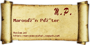 Marosán Péter névjegykártya
