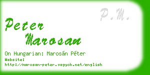 peter marosan business card